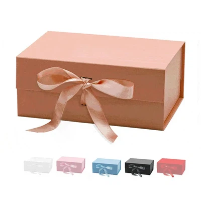 কাস্টম পিচবোর্ড বাক্সগুলি চৌম্বকীয় বন্ধের id াকনা ভাঁজ বিবাহের প্যাকেজিং ফিতা লাক্সারি ব্রাইডসমেড অনমনীয় উপহার বাক্সের সাথে